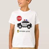 Agent Politieauto Aangepaste Verjaardagsnaam T-shirt (Voorkant)