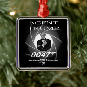 Agent President Donald Trump Inauguratie Dag 47 Metalen Ornament