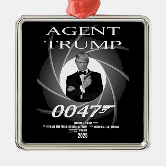 Agent President Donald Trump Inauguratie Dag 47 Metalen Ornament (Voorkant)