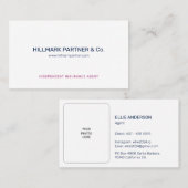 Agent Professional Kaart met persoonlijke foto Visitekaartje (Voorkant / Achterkant)