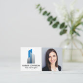 Agent voor onroerend goed | Logo van gebouwen Visitekaartje (Staand voorkant)