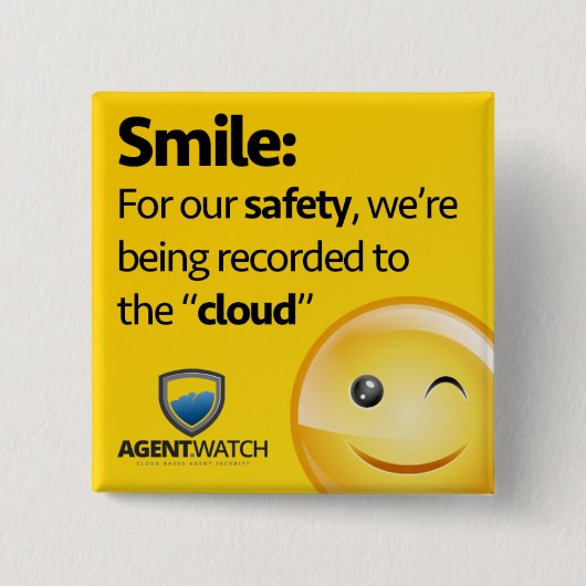 Agent Watch Pin Vierkante Button 5,1 Cm (Voorkant)