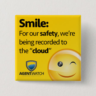 Agent Watch Pin Vierkante Button 5,1 Cm