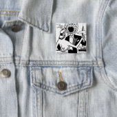 Agent Zero-Button Vierkante Button 5,1 Cm (In situ)