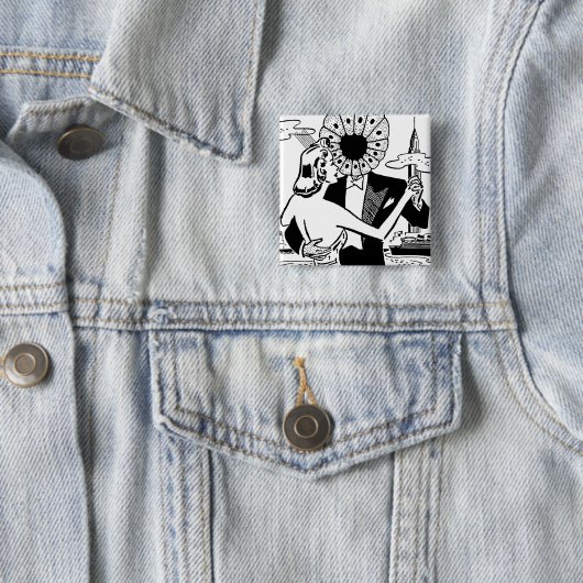 Agent Zero-Button Vierkante Button 5,1 Cm (In situ)