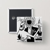 Agent Zero-Button Vierkante Button 5,1 Cm (Voorkant /achterkant)