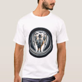 Agenten in het grijs aan de deur | Fisheye T-shirt (Voorkant)