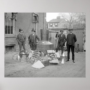 Agenten met Maanlicht Destilleerderij, 1922. Oude  Poster