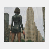 Agentin Black Poster Fleece Deken (Voorkant (Horizontaal))