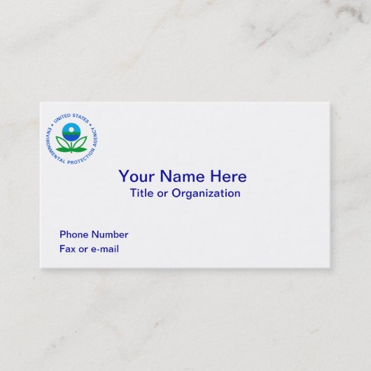 Agentschap voor milieubescherming visitekaartje (Voorkant)