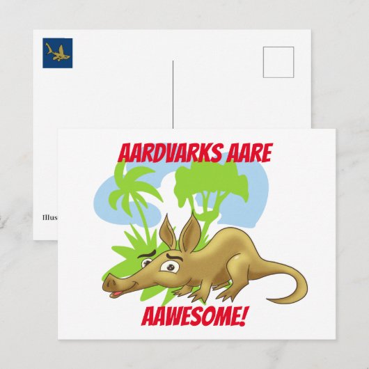 AGeweldige cartoon aardvark Briefkaart (Voorkant / Achterkant)