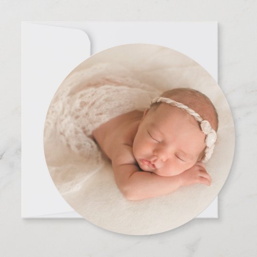 Aggela Round Photo Hartelijk dank Kaart (Achterkant)