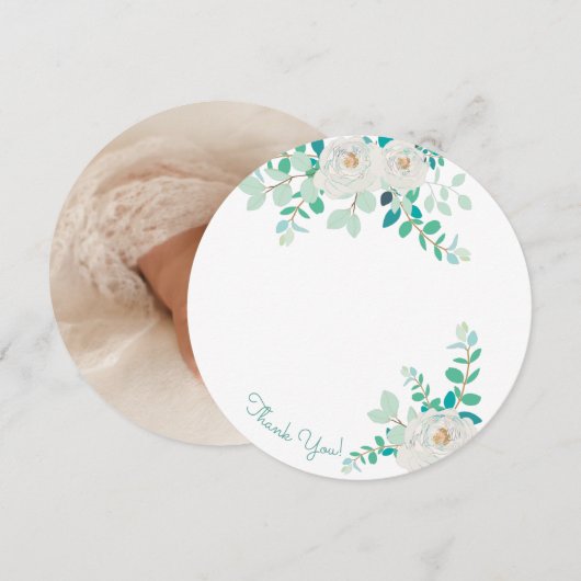 Aggela Round Photo Hartelijk dank Kaart (Voorkant / Achterkant)