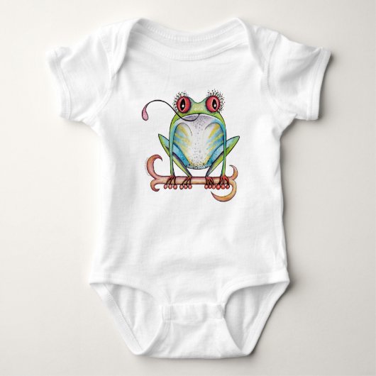 "Aggie" de rode oogolkikker baby apparel Romper (Voorkant)