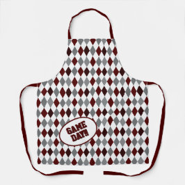 Aggie Maroon Argyle Patroondag Schort