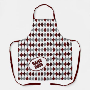 Aggie Maroon Argyle Patroondag Schort