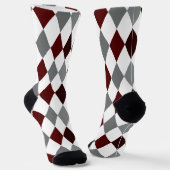 Aggie Maroon & Gray Argyle Pattern Socks Sokken (Gebogen)
