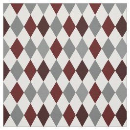 Aggie Maroon & Grey Argyle Pattern Fabric Stof