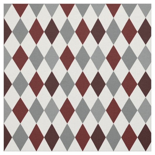 Aggie Maroon & Grey Argyle Pattern Fabric Stof (Swatch)