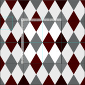 Aggie Maroon & Grey Argyle Pattern Fabric Stof (Delen)