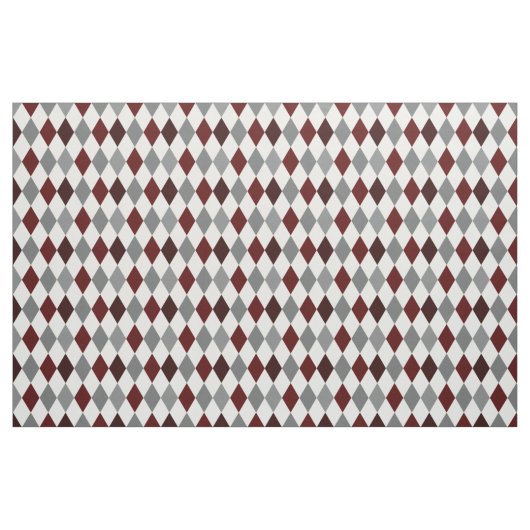 Aggie Maroon & Grey Argyle Pattern Fabric Stof (Fat Quarter)
