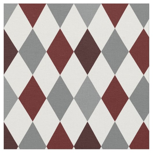 Aggie Maroon & Grey Argyle Pattern Fabric Stof (Close Up)