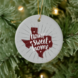 Aggie Maroon Home Sweet Home - Texas Keramisch Ornament