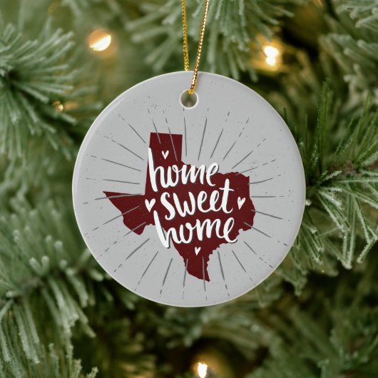 Aggie Maroon Home Sweet Home - Texas Keramisch Ornament (Boom)