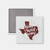 Aggie Maroon Home Sweet Home Texas Magneet (Voorkant / Achterkant)