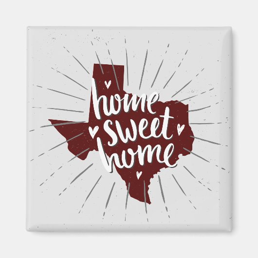 Aggie Maroon Home Sweet Home Texas Magneet (Voorkant)