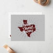 Aggie Maroon Home Sweet Home - Texas Notitiekaartje (Voorkant / Achterkant in situ)