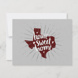 Aggie Maroon Home Sweet Home - Texas Notitiekaartje