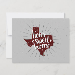 Aggie Maroon Home Sweet Home - Texas Notitiekaartje