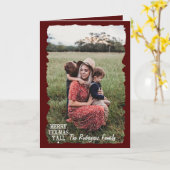 Aggie Maroon Merry Tex-Mas Y Foto Kerstmis Kaart (Gele Bloem)