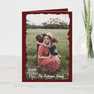 Aggie Maroon Merry Tex-Mas Y Foto Kerstmis Kaart
