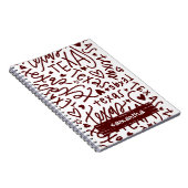 Aggie Maroon Texas Doodle Pattern Notitieboek (Rechterzijde)