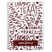 Aggie Maroon Texas Doodle Pattern Notitieboek (Voorkant)