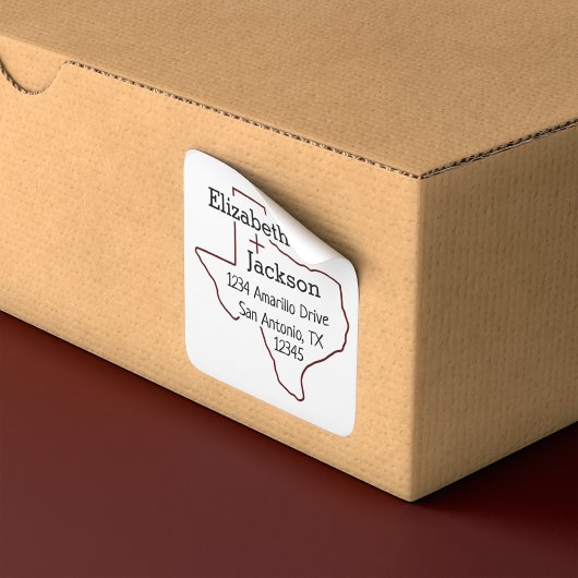 Aggie Maroon Texas Silhouette Couple Address Label