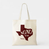 Aggies Maroon XOXO, Y'all - Texas State Shape Tote Bag (Achterkant)