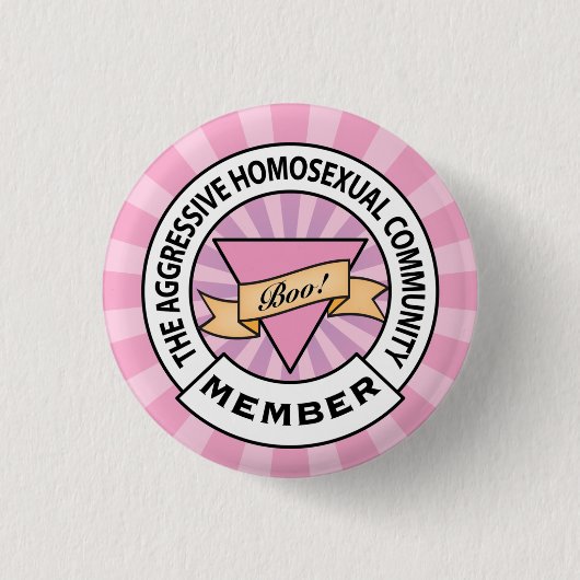 Aggressieve Homoseksuele Gemeenschapsbadge Ronde Button 3,2 Cm (Voorkant)