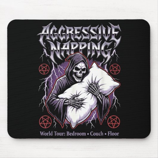 Aggressieve Napng Grappige Zware Metal Grim Reaper Muismat (Voorkant)