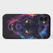 Aggressieve panterkunst in neonkleuren Case-Mate iPhone case (Achterkant (horizontaal))