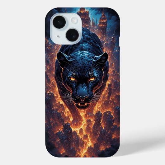 Aggressieve panterkunst in neonkleuren Case-Mate iPhone case (Achterkant)