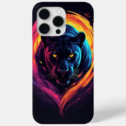 Aggressieve panterkunst in neonkleuren Case-Mate iPhone case (Achterkant)