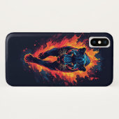 Aggressieve panterkunst in neonkleuren Case-Mate iPhone case (Achterkant (horizontaal))