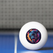 Aggressieve panterkunst in neonkleuren pingpongbal (Net)