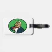 Aggressive Bull in Business Suit Bagagelabel (Achterkant horizontaal)