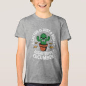 Aggressive Cucumber – Funny Cactus Pun Tri-Blend Shirt (Voorkant)