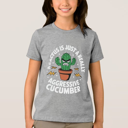 Aggressive Cucumber – Funny Cactus Pun Tri-Blend Shirt (Voorkant)
