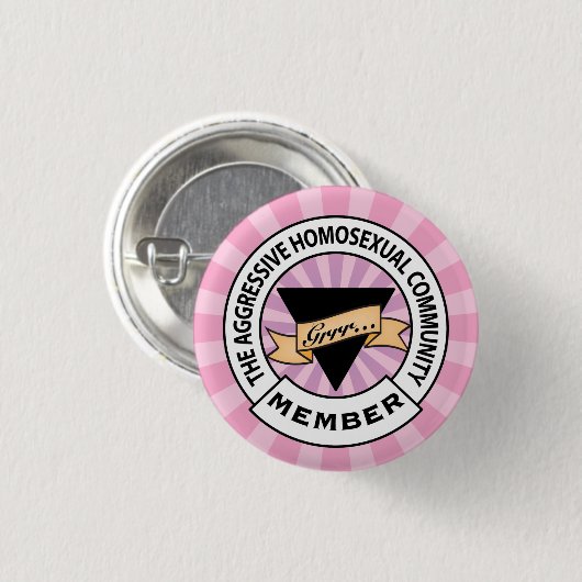 Aggressive Lesbian badge Ronde Button 3,2 Cm (Voorkant /achterkant)